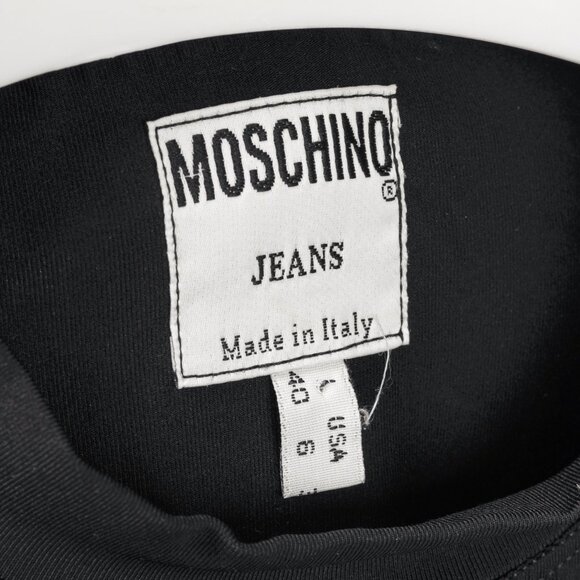 Moschino Jeans Black Jersey Printed Fur-Heart Long-Sleeve Top - Picture 9 of 11